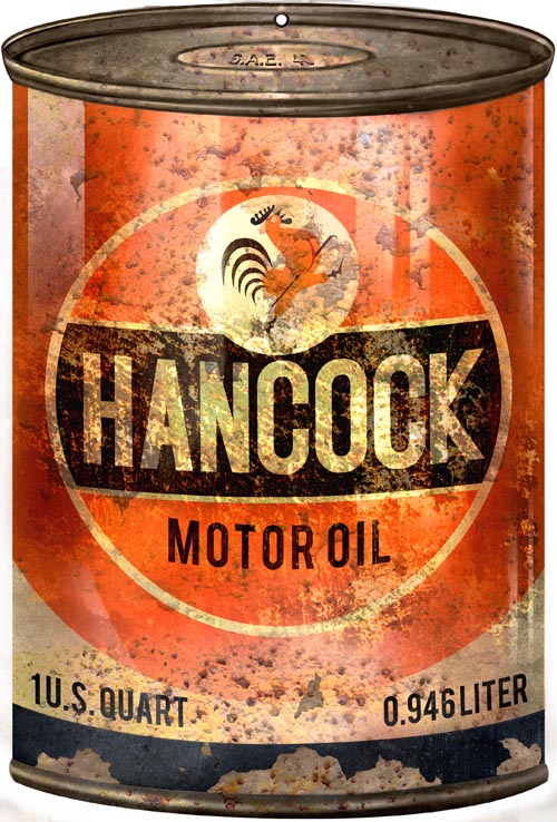 Hancock Motor Oil Can 7x10.5