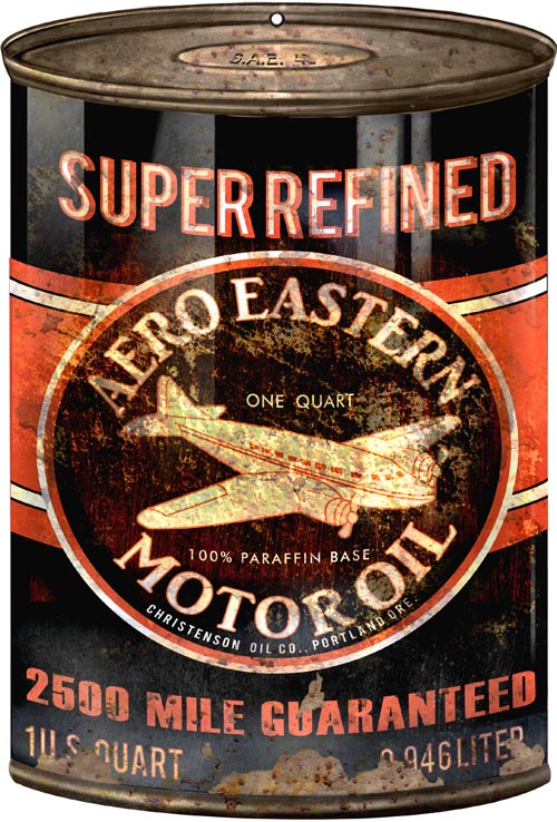Aero Eastern Motor Oil Can Vintage Style Metal Sign 7 x 10
