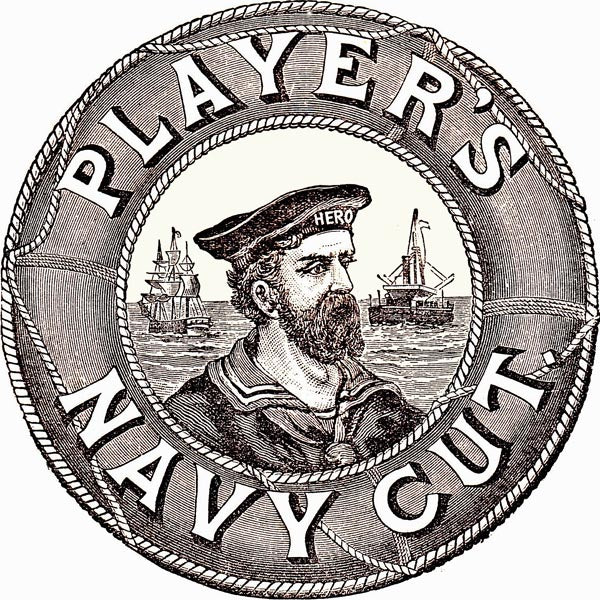 Players Navy Cut Tobacco Black And White 14 x 14
