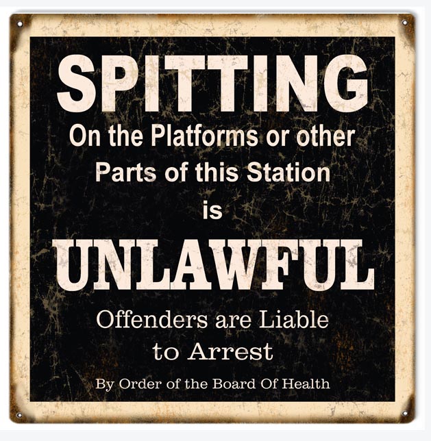 No Spitting On Platforms Railroad 12×12
