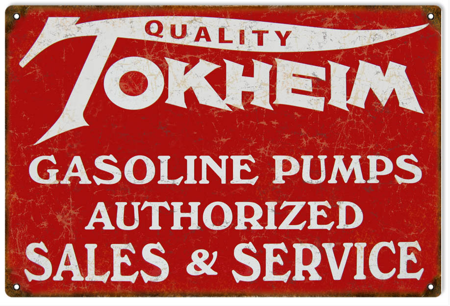 Tokheim Gasoline Pumps Vintage Style Metal Sign 12 x 18
