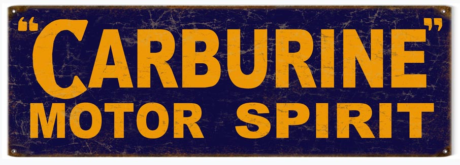 Carburine Motor Oil Vintage Style Metal Sign 6 × 18