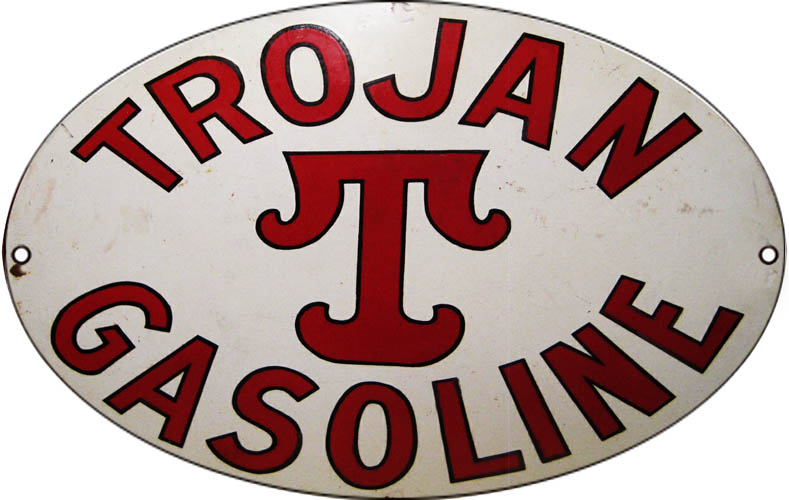 Trojan Gasoline Vintage Style Metal Sign 9 x 14