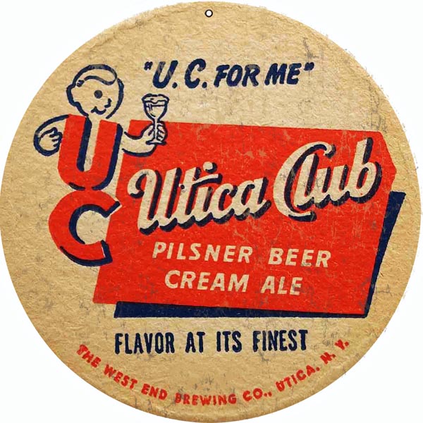 Utica Club Pilsner Beert Vintage Style Metal Sign 14 x 14