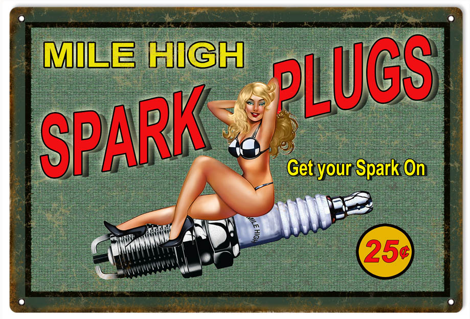 Get Your Spark On Pin Up Girl 12×18