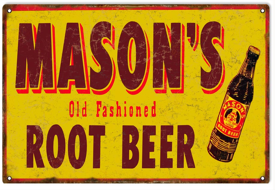Masons Old Fashion Root Beer Vintage Style Metal Sign 16 x 24