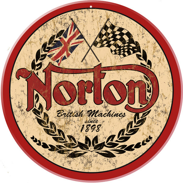 Norton Motorcycle Vintage Style Metal Sign 14 x 14