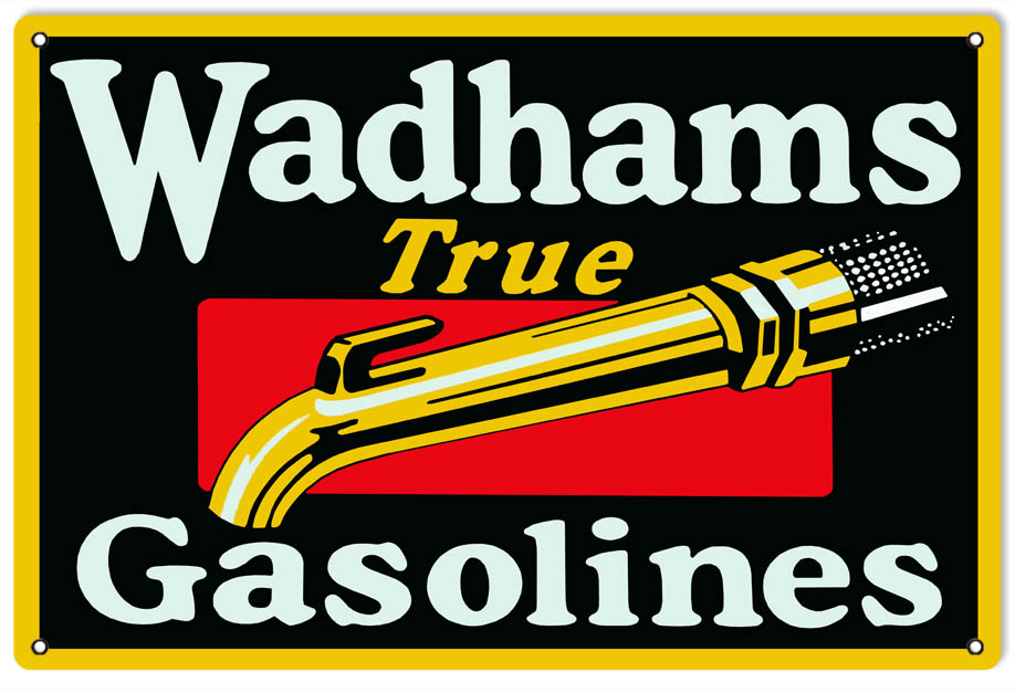 Wadhams Gasoline Fuel Vintage Style Metal Sign 16 × 24