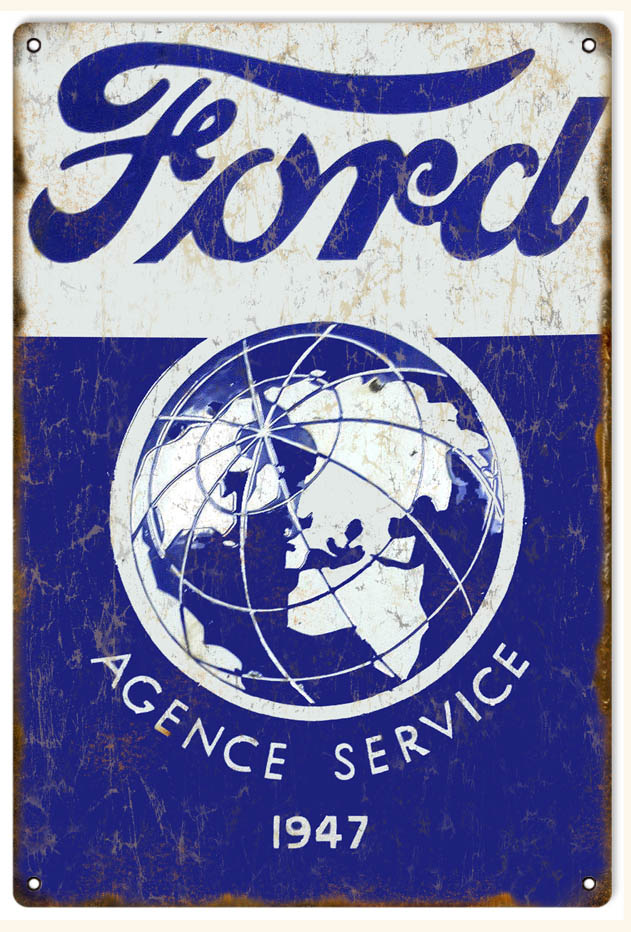 1947 Ford Service Vintage Style Metal Sign 12 x 18