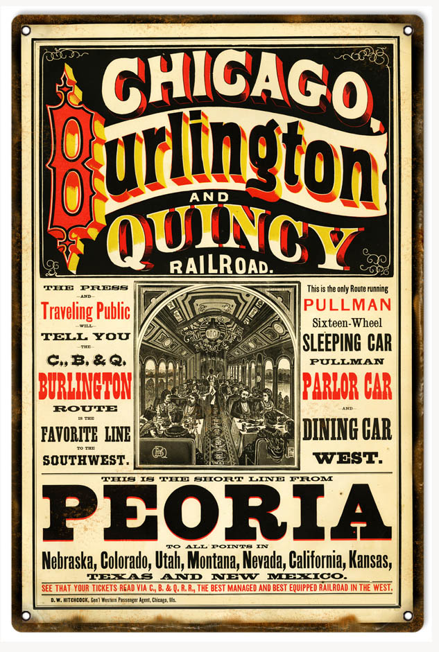 C.B. And Q Railroad 12x18
