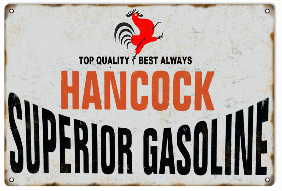Hancock Superior Gasoline Vintage Style Metal Sign 12 x 18