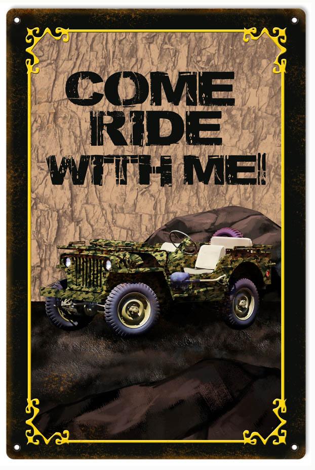 Come Ride With Me Jeep 12x18
