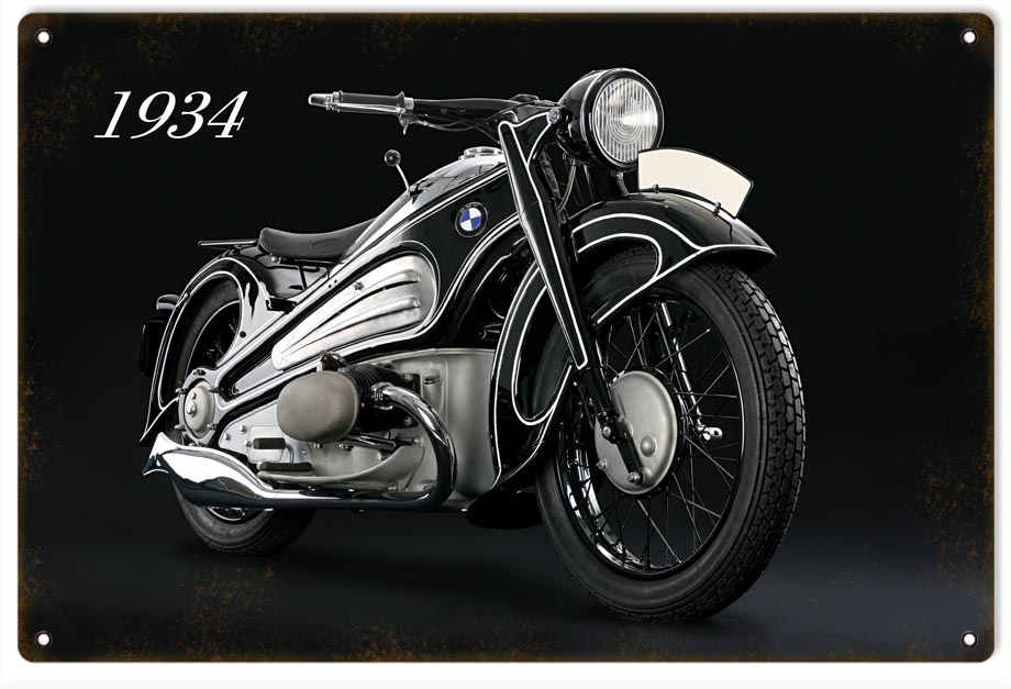 BMW Motorcycle Vintage Style Metal Sign 12 x 18