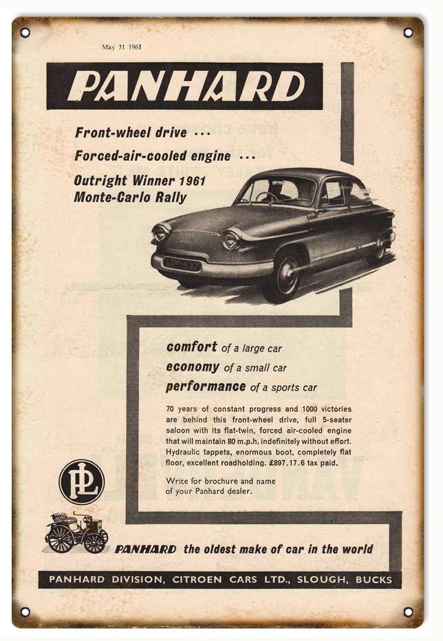 Panhard Classic Car 12x18
