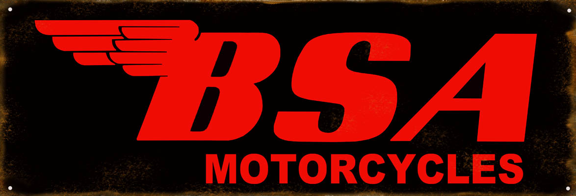 BSA Motorcycles Vintage Style Metal Sign 6 × 18