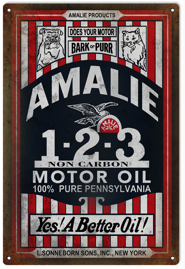 Amalie 1-2-3 Motor Oil 12x18