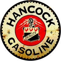Hancock Gasoline Quality Vintage Style Metal Sign 14 x 14