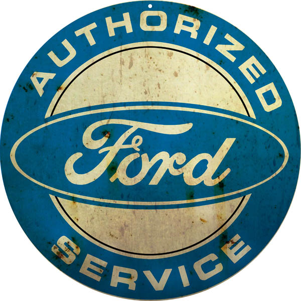 Authorized Ford Service Vintage Style Metal Sign 14 x 14