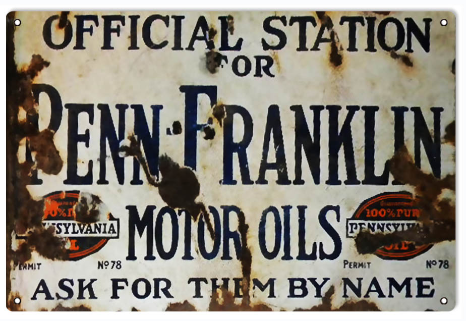 Official Penn Franklin Motor Oil 12x18