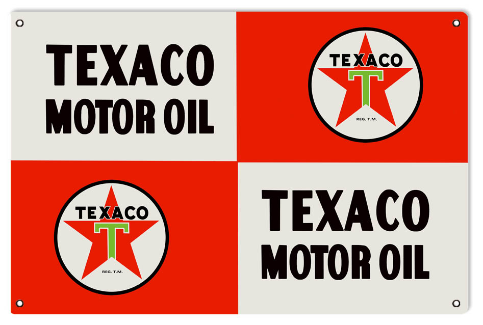 Texaco Motor Oil Vintage Style Metal Sign 16 × 24