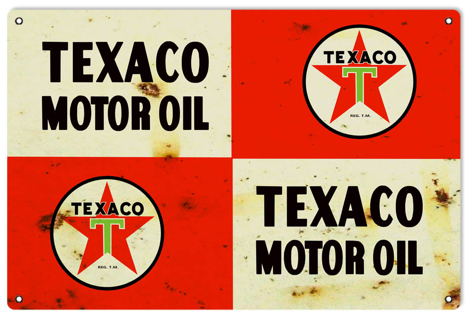 Repo Texaco Motor Oil Vintage Style Metal Sign 16 × 24