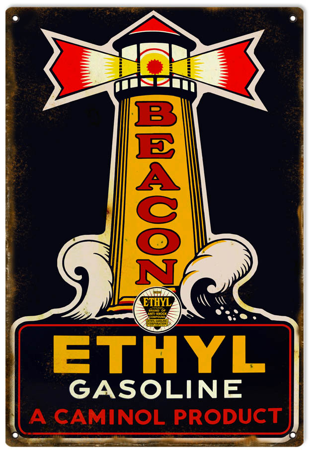 Beacon Ethyl Gasoline Vintage Style Metal Sign 12 x 18