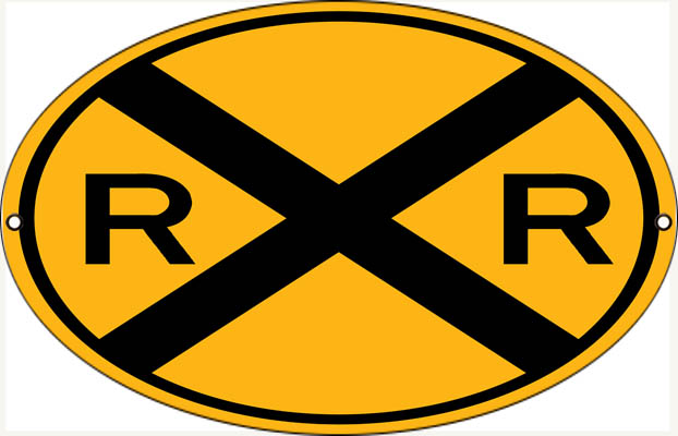 Railroad Xing Vintage Style Metal Sign 9 × 14