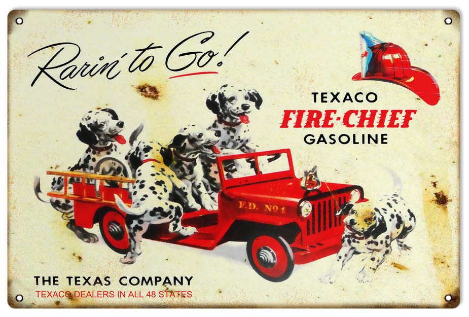 Rarin To Go Texaco Gasoline Vintage Style Metal Sign 12 x 18