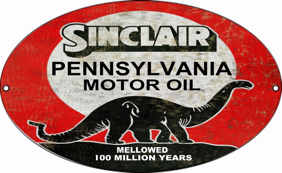 Sinclair Mellowed Motor Oil Vintage Style Metal Sign 11 × 18