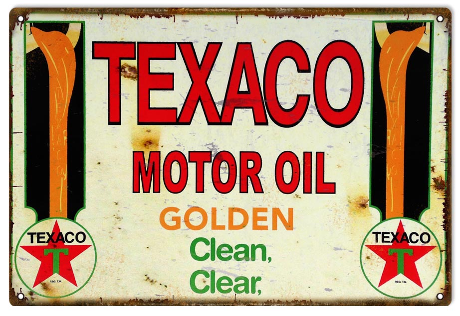 Texaco Clean Clear Vintage Style Metal Sign 16 × 24
