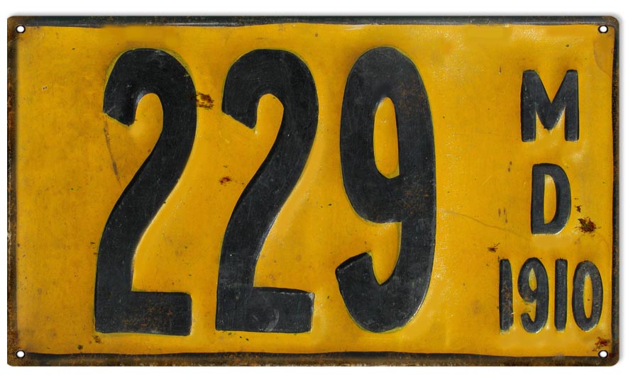 MD License Plate 1910 8×14