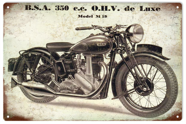 Old BSA Motorcycle Vintage Style Metal Sign 12 x 18