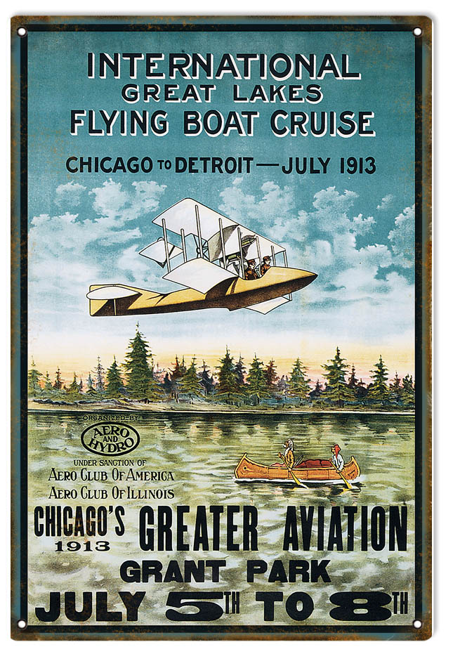 Greater Aviation Vintage Style Metal Sign 12 × 18