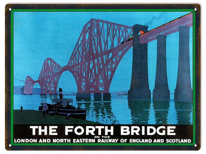The Forth Bridge Railway Vintage Style Metal Sign 9 × 12