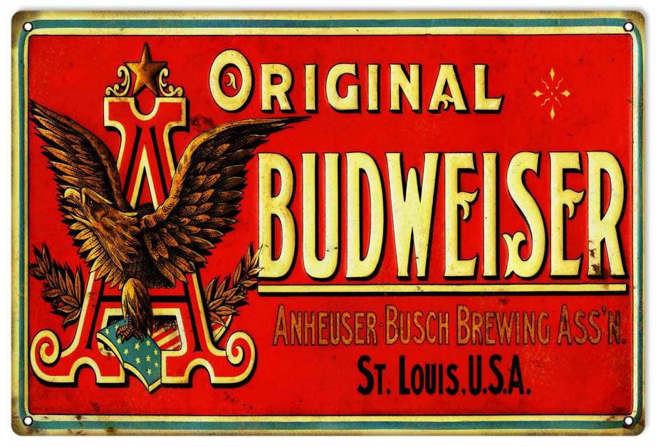 Budweiser Beer Vintage Style Metal Sign 12 × 18