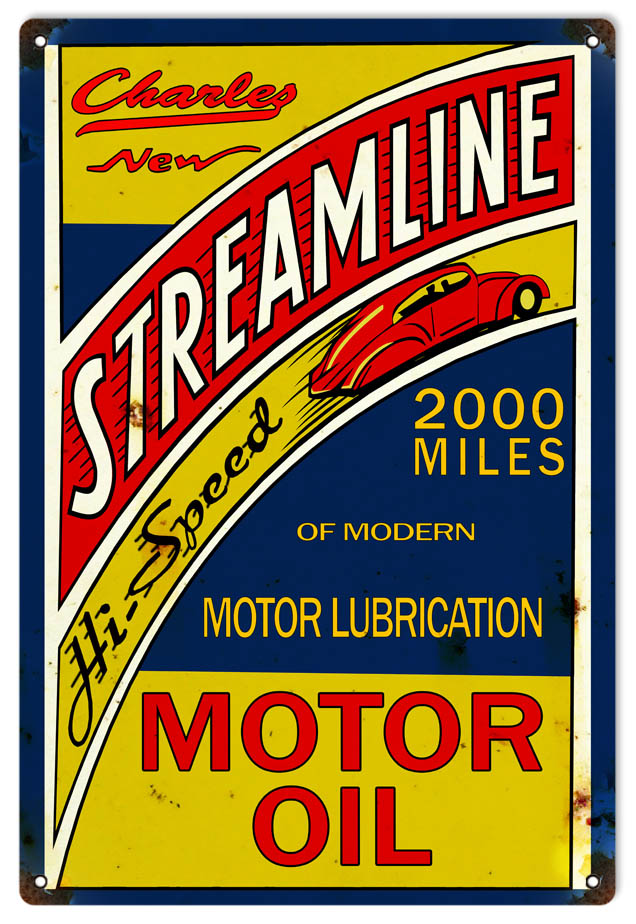 Charles Streamline Motor Oil 12×18