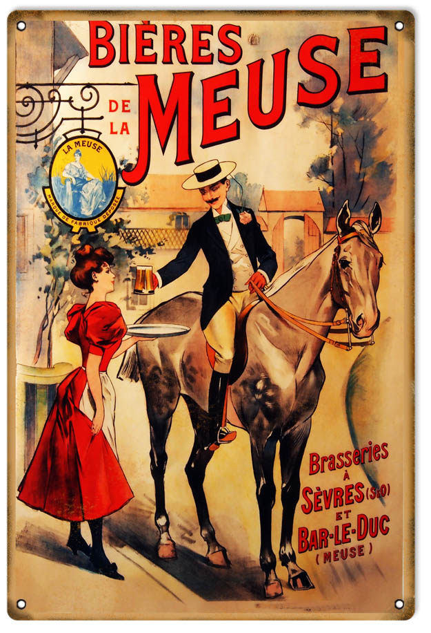 Bieres Meuse Beer Vintage Style Metal Sign 12 × 18