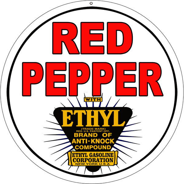 Red Pepper Gasoline Motor Oil Vintage Style Metal Sign 24 x 24