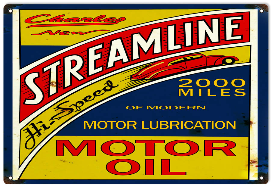 Charley Streamline Motor Oil 12x18