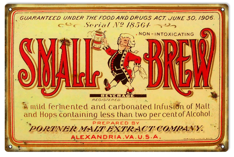 Small Brew Beer Vintage Style Metal Sign 12 x 18