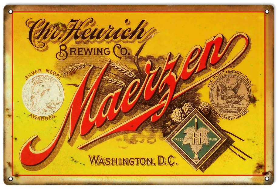 Heurich Maerzen Beer Vintage Style Metal Sign 12 x 18