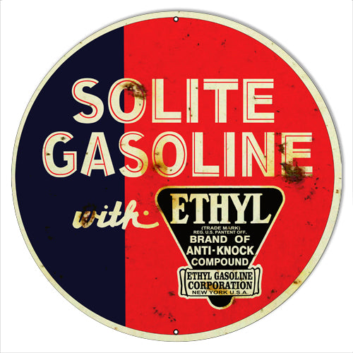 Solite Gasoline Motor Oil Vintage Style Metal Sign 14 × 14