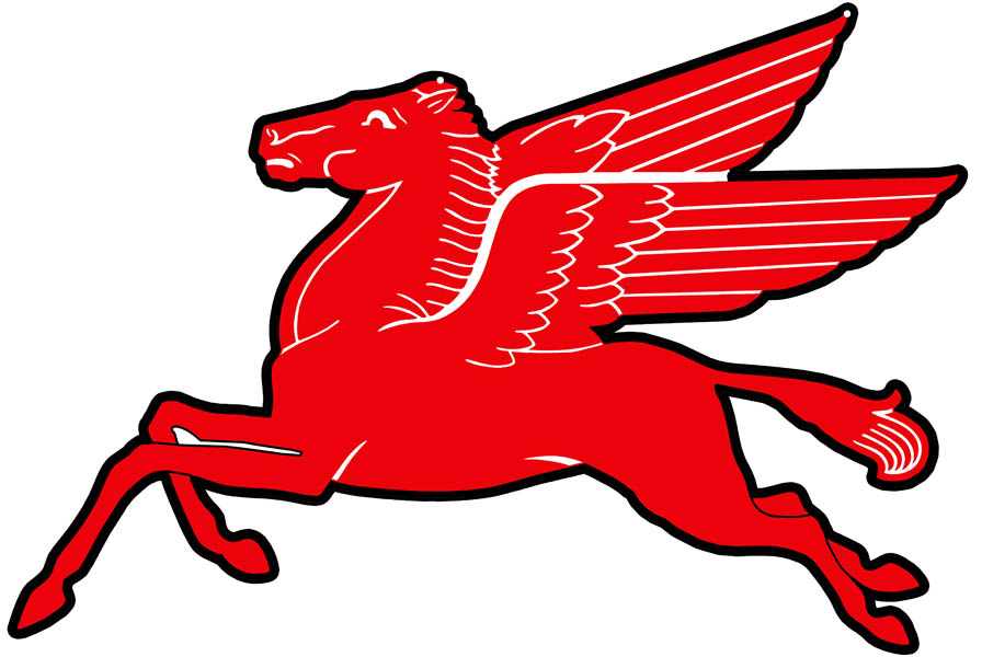Mobil Pegasus Flying Horse Vintage Style Metal Sign 19 × 13