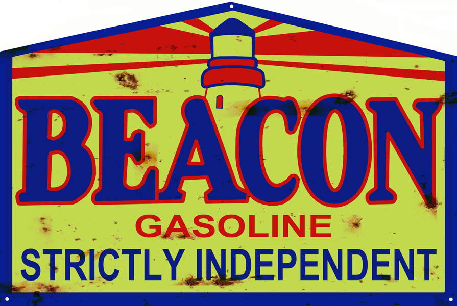 Beacon Independent Gasoline Vintage Style Metal Sign 12 x 18