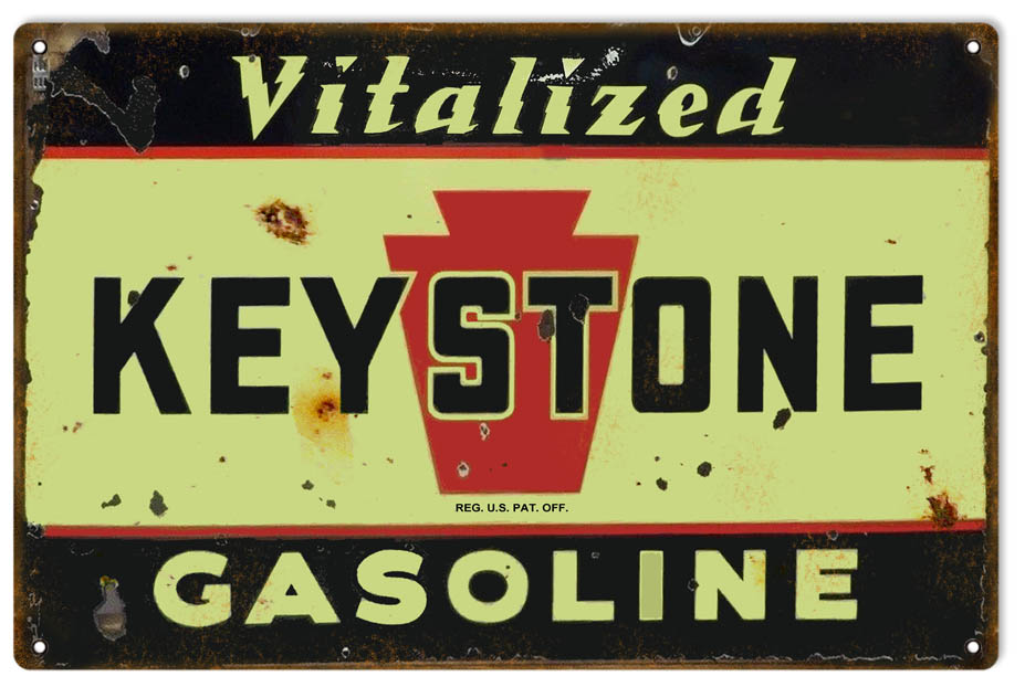 Keystone Gasoline Vintage Style Metal Sign 12 x 18