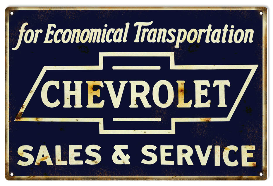 Chevrolet Vintage Style Metal Sign 12 × 18