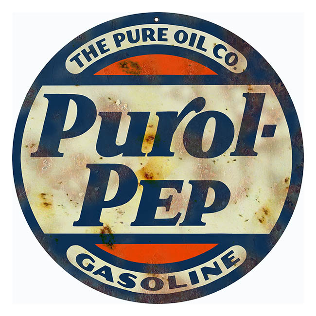 Purol Pep Gasoline Vintage Style Metal Sign 24 x 24