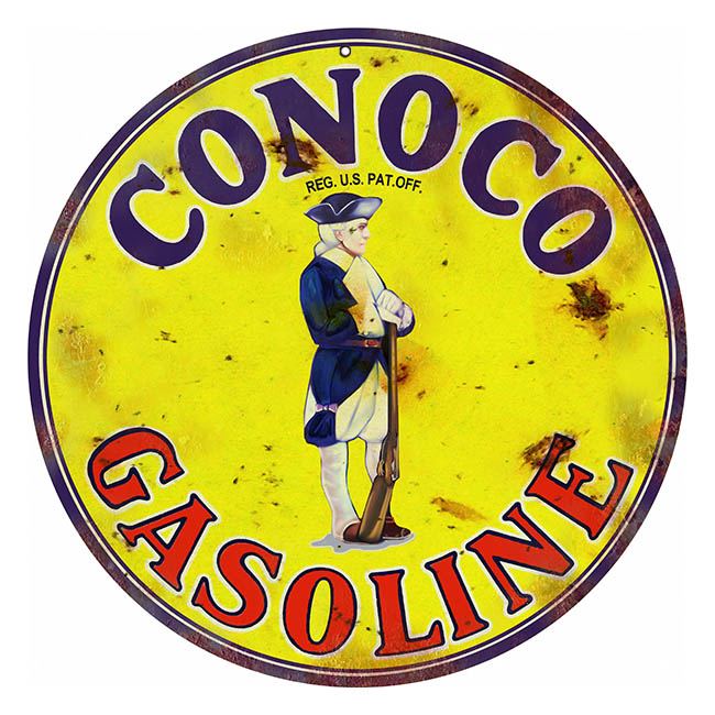 Conoco Gasoline Vintage Style Metal Sign 24 x 24