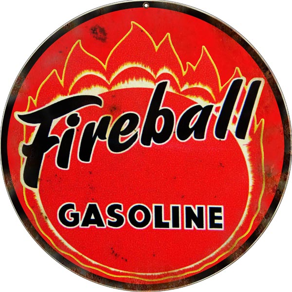Fireball Gasoline Vintage Style Metal Sign 14 x 14