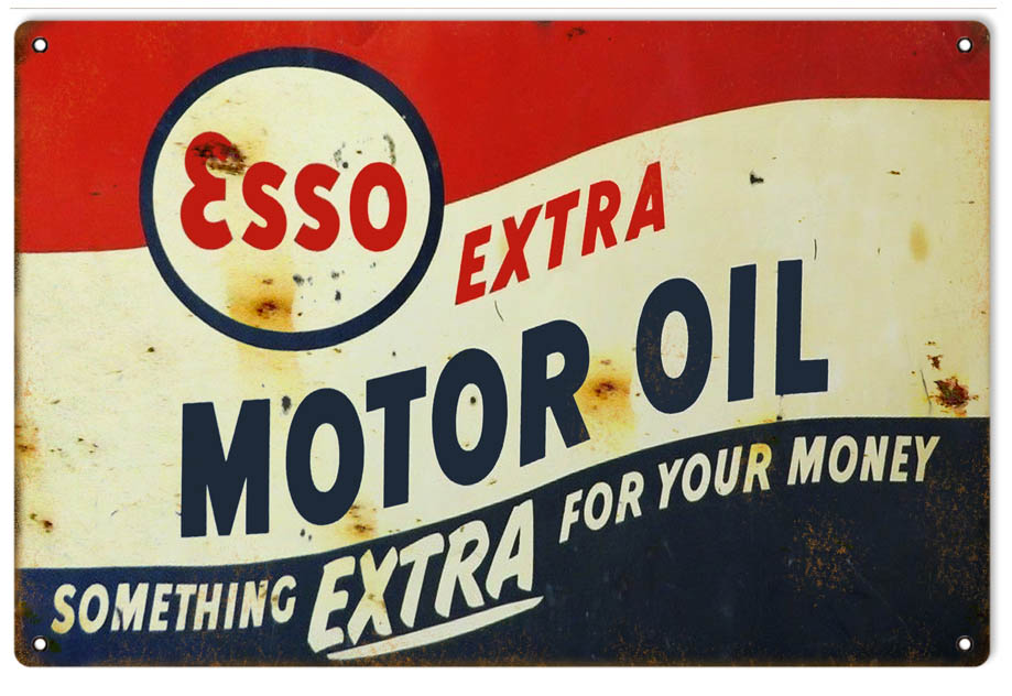 ESSO Extra Motor Oil Vintage Style Metal Sign 16 × 24